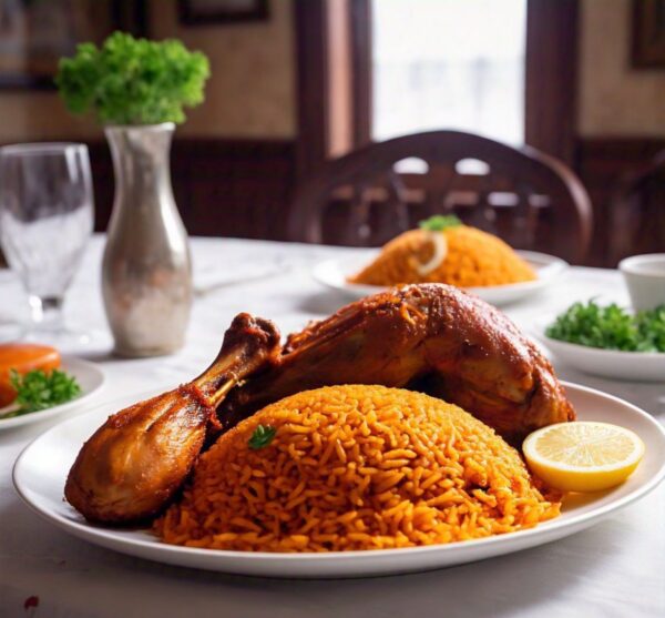 Jellof Rice with  Fried Chicken